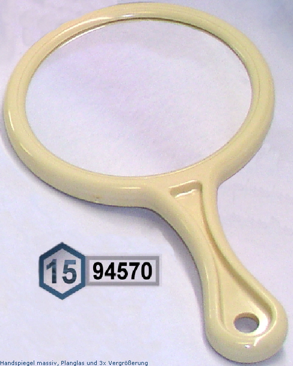 Handspiegel massiv, Planglas und 3x Vergr�sserung